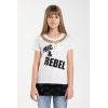 Летняя футболка "CHIC&REBEL" с гипюром для девочки